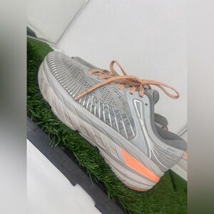 Hoka One One Shoes Women's Size 7 Bondi 7 Lunar Rock Altheltic Running Sneakers